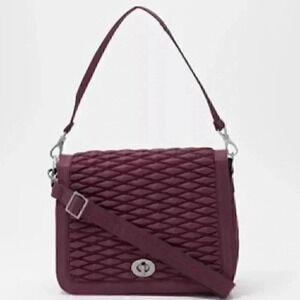 LUG Presto Bubble Quilted Crossbody / Shoulder Bag with RFID - Wine Red